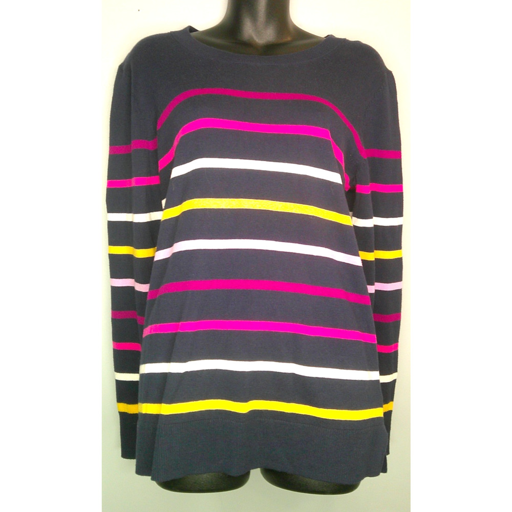 GAP Long Sleeve Striped Navy Lightweight Long Sleeve Sweater Crew Neck NEW Med